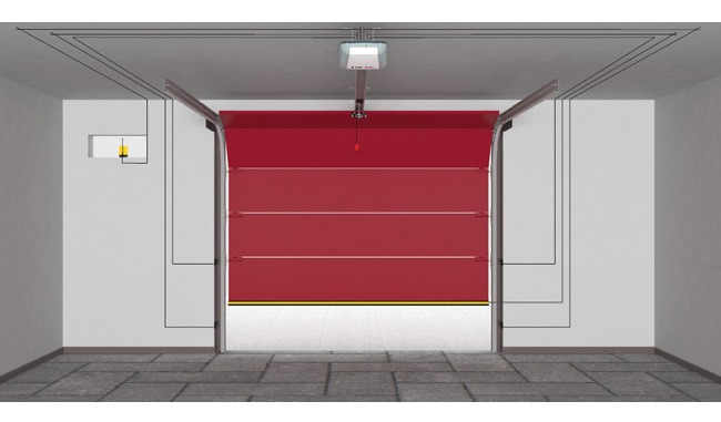 24 V Automation for sectional and up-and-over garage doors up to 11 m² (Traction force 650 N). Speed 0,20 m/s