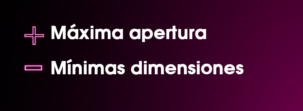 Màxima apertura - Mìinimas dimensiones. Puerta automática telescópica