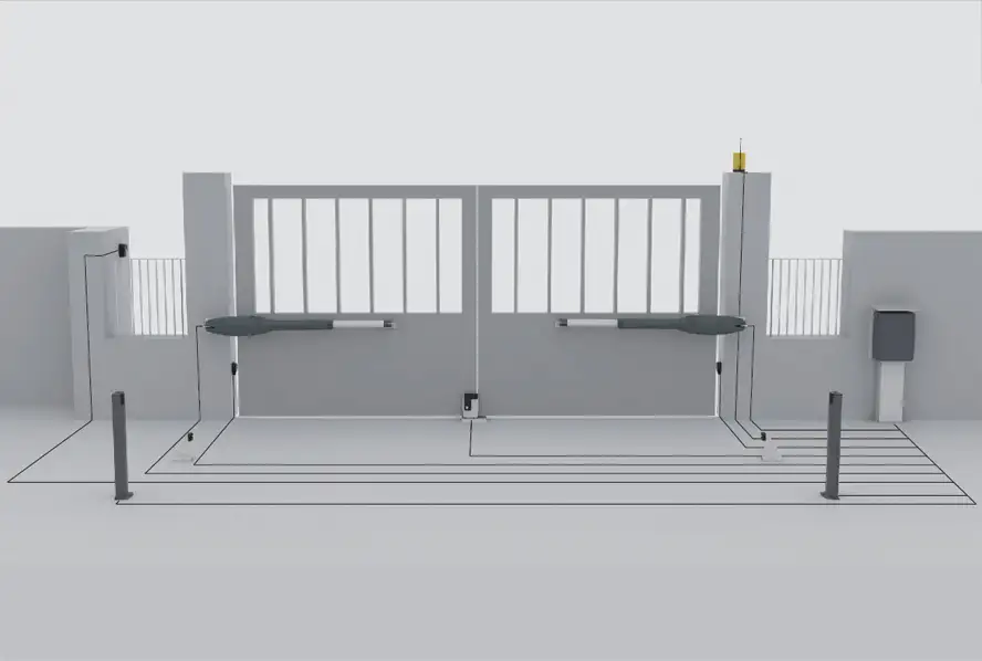 18 Volt. Automatismo para puertas batientes con una longitud máxima de hoja de 5 m. Abertura en 13 sec.
